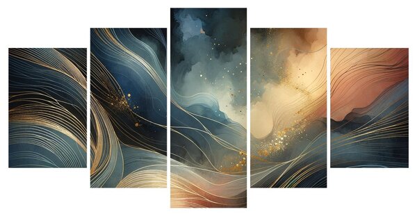 Quadri 5 pezzi – Flusso silenzioso dei sogni