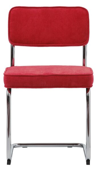Sedia da pranzo in velluto a coste rosso Rupert - Unique Furniture