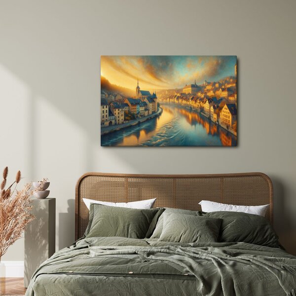 Quadro su tela – Città nella luce del mattino
