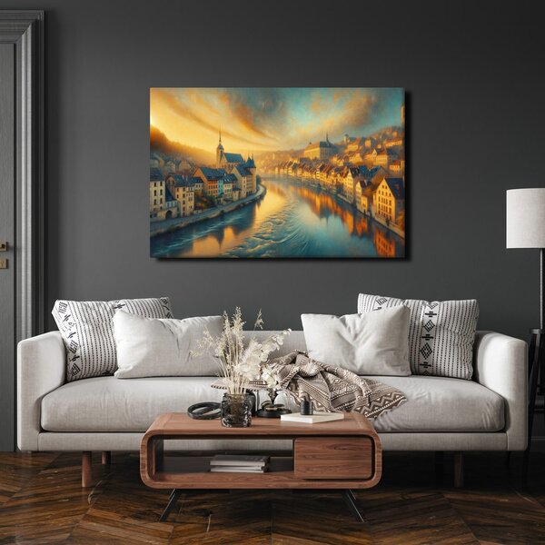 Quadro su tela – Città nella luce del mattino