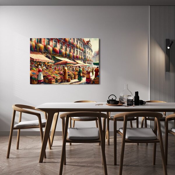 Quadro su tela – Mercato urbano con frutta