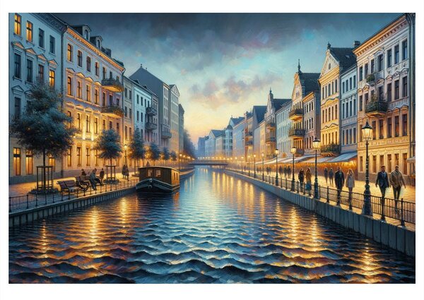 Quadro su tela – Città romantica sull’acqua