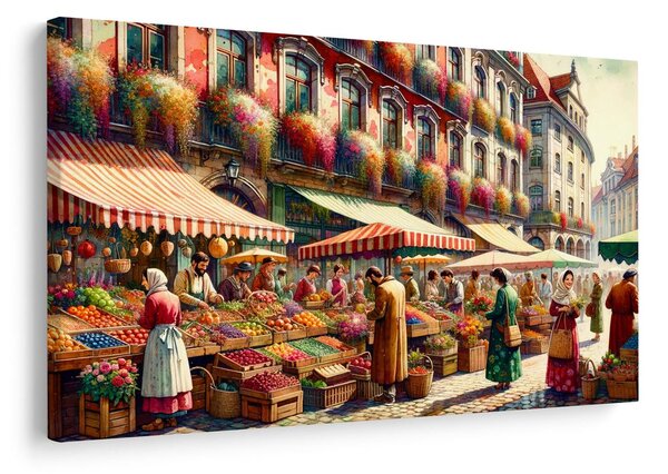 Quadro su tela – Mercato urbano con frutta