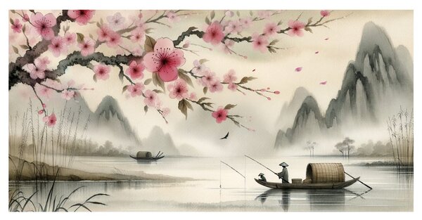 Quadro su tela – Pesca tranquilla in Asia