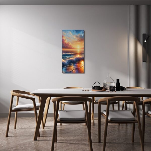 Quadro su tela – Onde al tramonto