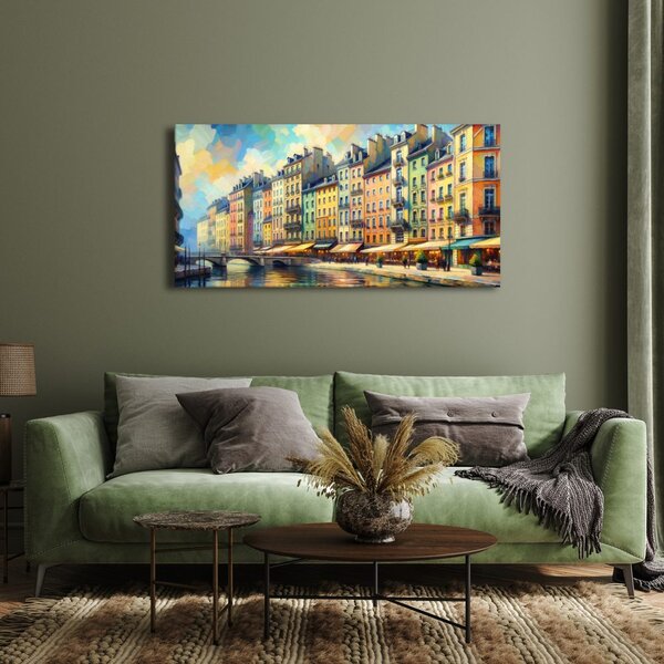 Quadro su tela – Caffè sul lungofiume