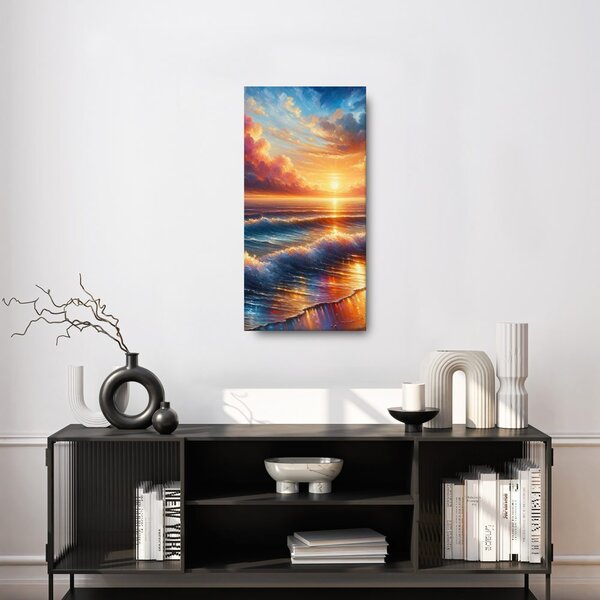 Quadro su tela – Onde al tramonto