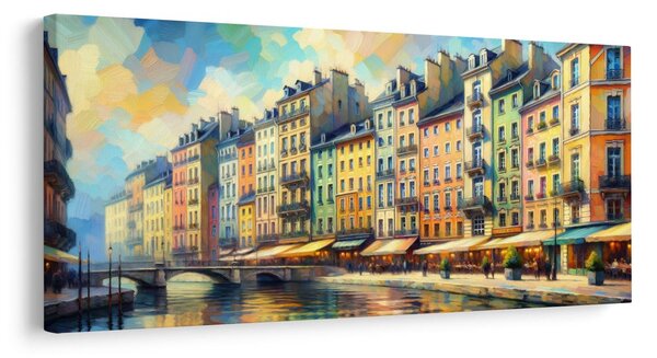 Quadro su tela – Caffè sul lungofiume