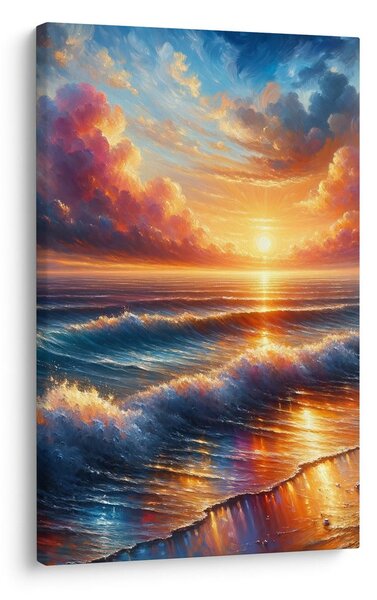 Quadro su tela – Onde marine e sole