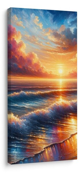 Quadro su tela – Onde al tramonto