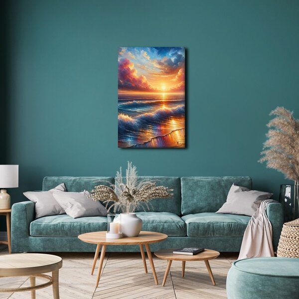 Quadro su tela – Onde marine e sole