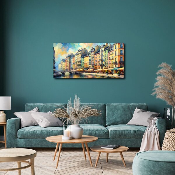 Quadro su tela – Caffè sul lungofiume
