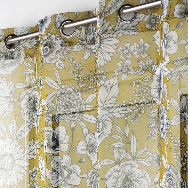 Tenda in voile giallo ocra 140x280 cm Milady - douceur d'intérieur