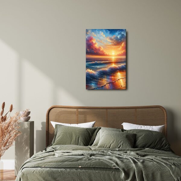 Quadro su tela – Onde marine e sole