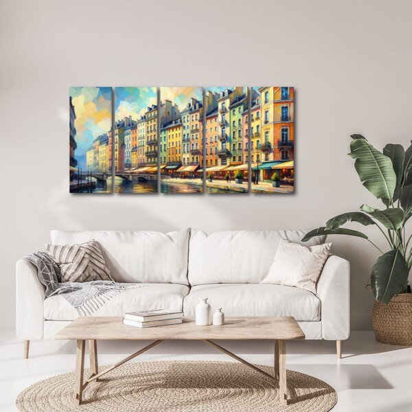 Quadri 5 pezzi – Lungofiume romantico