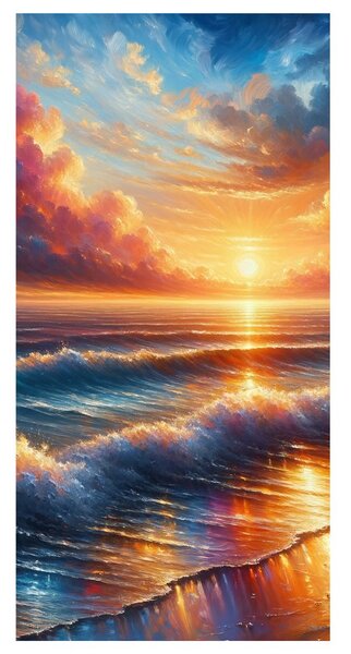 Quadro su tela – Onde al tramonto