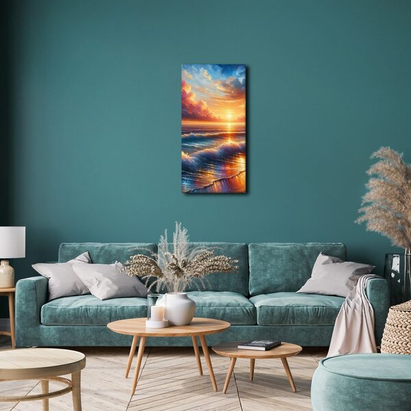 Quadro su tela – Onde al tramonto