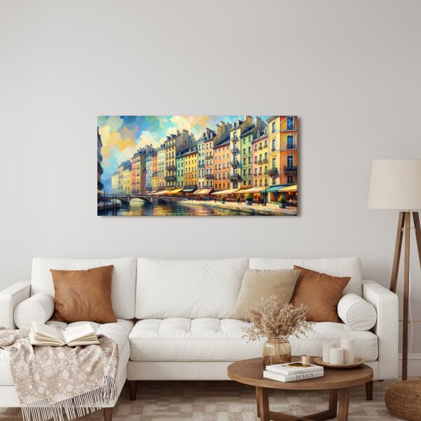 Quadro su tela – Caffè sul lungofiume