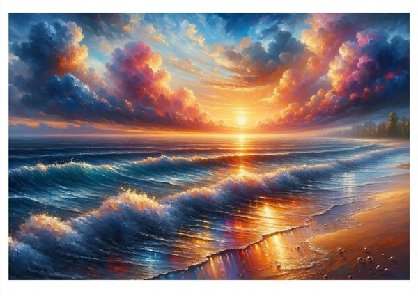Quadro su tela – Tramonto sul mare