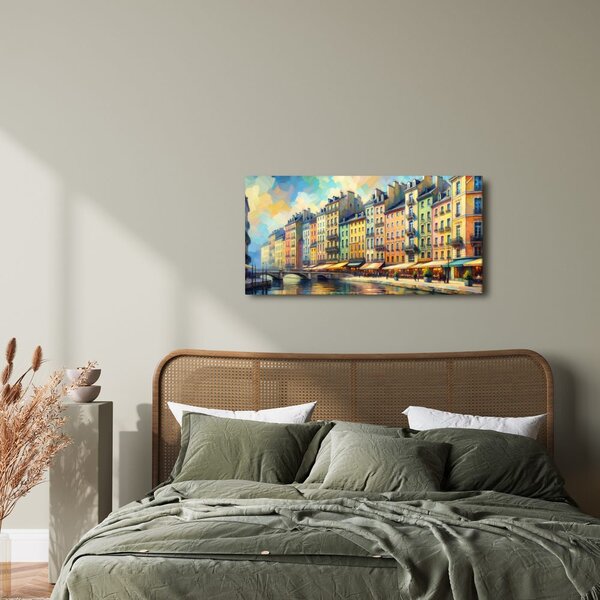Quadro su tela – Caffè sul lungofiume