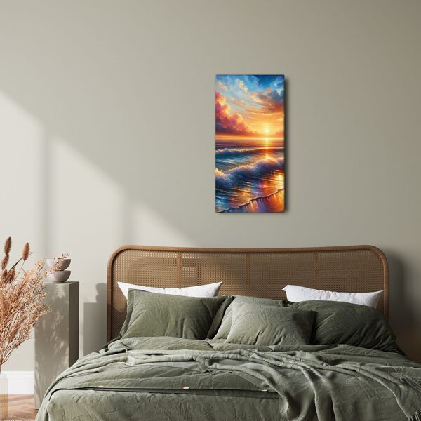 Quadro su tela – Onde al tramonto