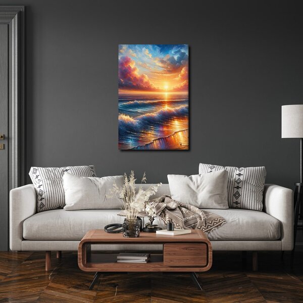 Quadro su tela – Onde marine e sole
