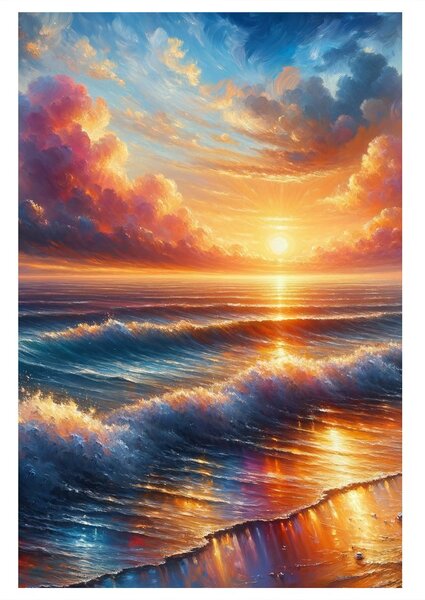 Quadro su tela – Onde marine e sole