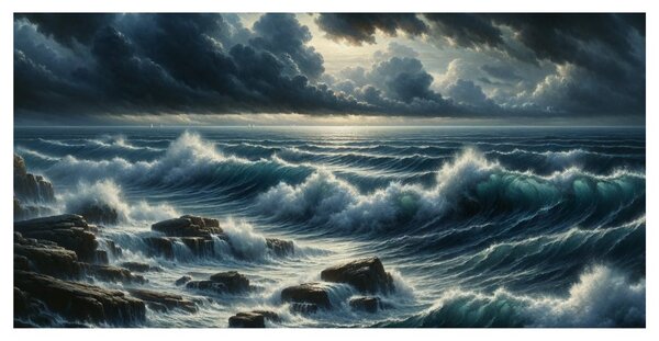 Quadro su tela – Onde in tempesta