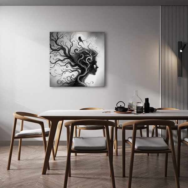Quadro su tela – Donna fantastica e albero della vita