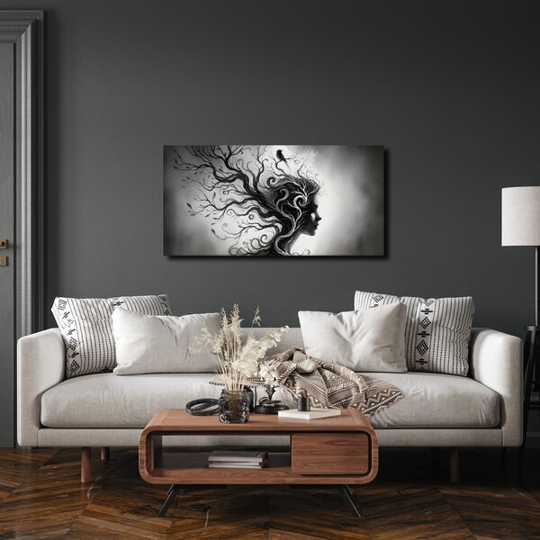 Quadro su tela – Albero della vita nella silhouette femminile