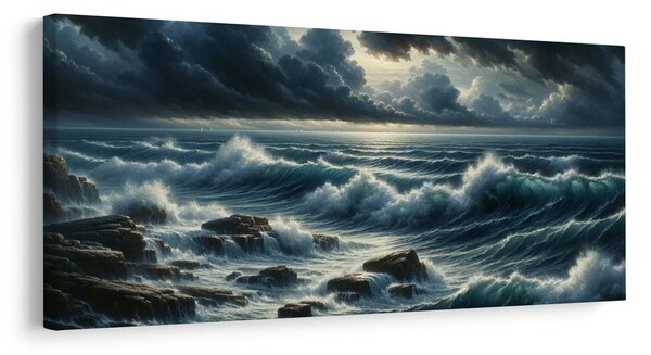 Quadro su tela – Onde in tempesta