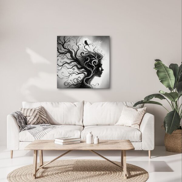 Quadro su tela – Donna fantastica e albero della vita