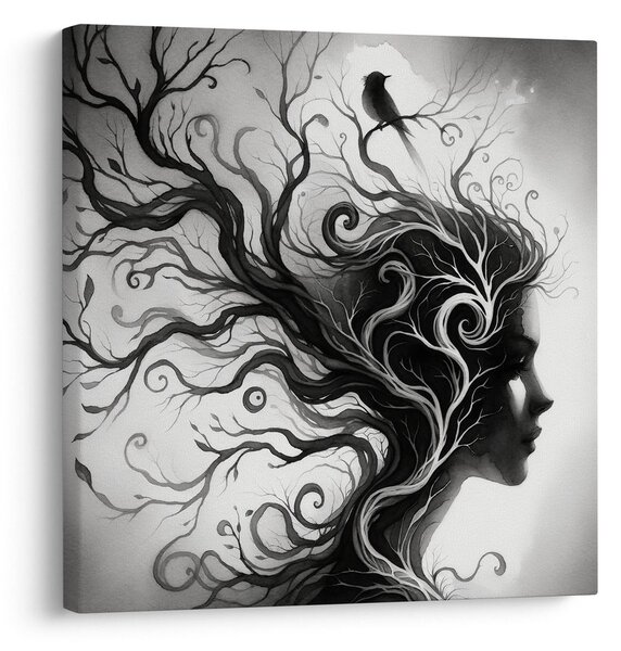 Quadro su tela – Donna fantastica e albero della vita