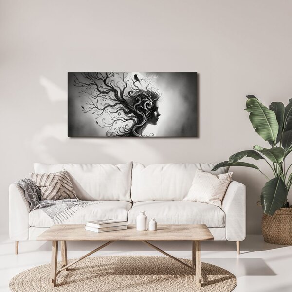 Quadro su tela – Albero della vita nella silhouette femminile