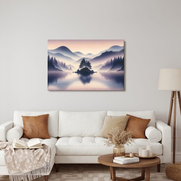 Quadro su tela – Isola al centro del lago