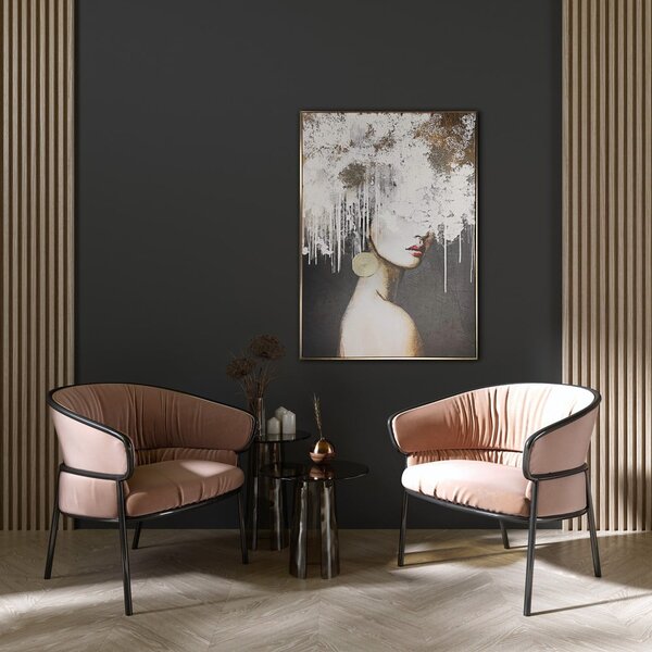 Quadro con elementi dipinti a mano 70x100 cm Mary – Styler