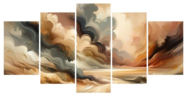Quadri 5 pezzi – Cielo drammatico sopra il paesaggio