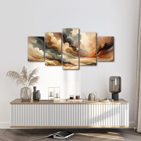 Quadri 5 pezzi – Cielo drammatico sopra il paesaggio