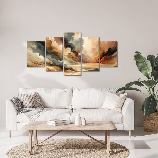 Quadri 5 pezzi – Cielo drammatico sopra il paesaggio