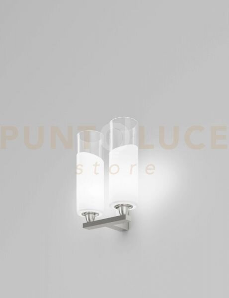 Lio applique a parete l2p cristallo bianco nickel satinato 2 luci a