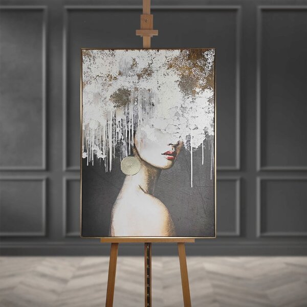 Quadro con elementi dipinti a mano 70x100 cm Mary – Styler