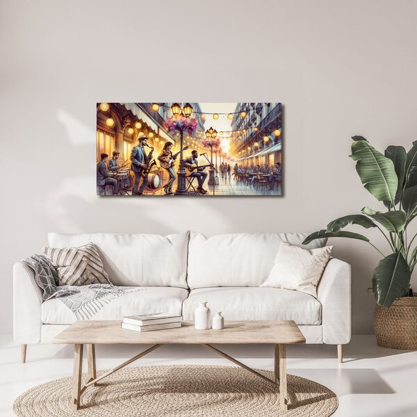 Quadro su tela – Banda di strada al tramonto