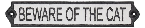Insegna in ghisa 26x5 cm Beware of the Cat - Esschert Design