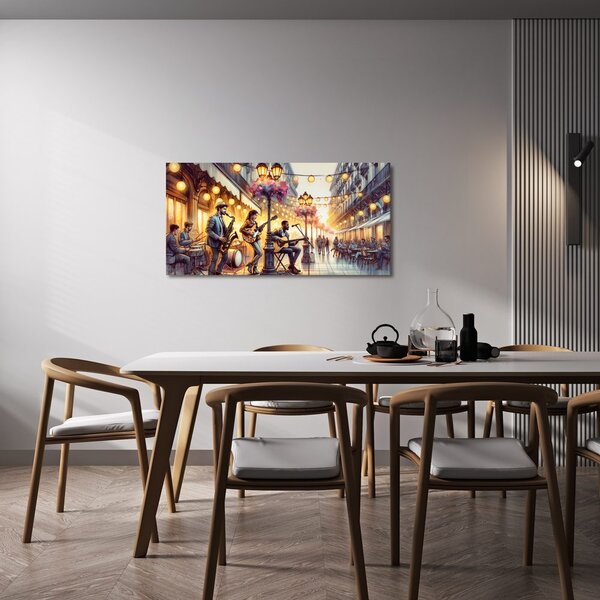 Quadro su tela – Banda di strada al tramonto