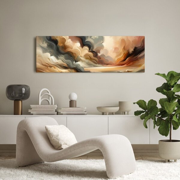 Quadro su tela – Cielo dorato e paesaggio ventoso