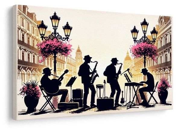 Quadro su tela – Banda jazz nelle strade