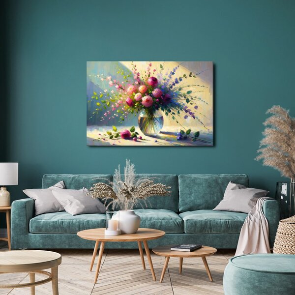 Quadro su tela – Mazzo di rose in un vaso