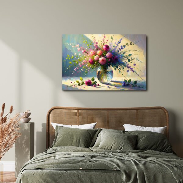 Quadro su tela – Mazzo di rose in un vaso