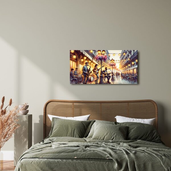 Quadro su tela – Banda di strada al tramonto