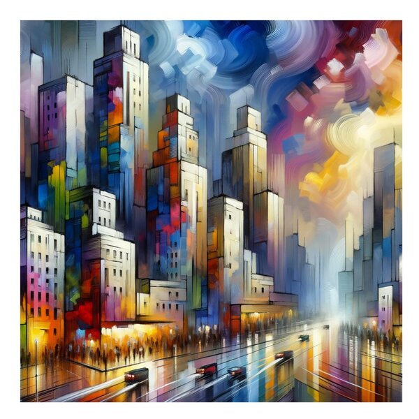 Quadro su tela – Panorama urbano astratto